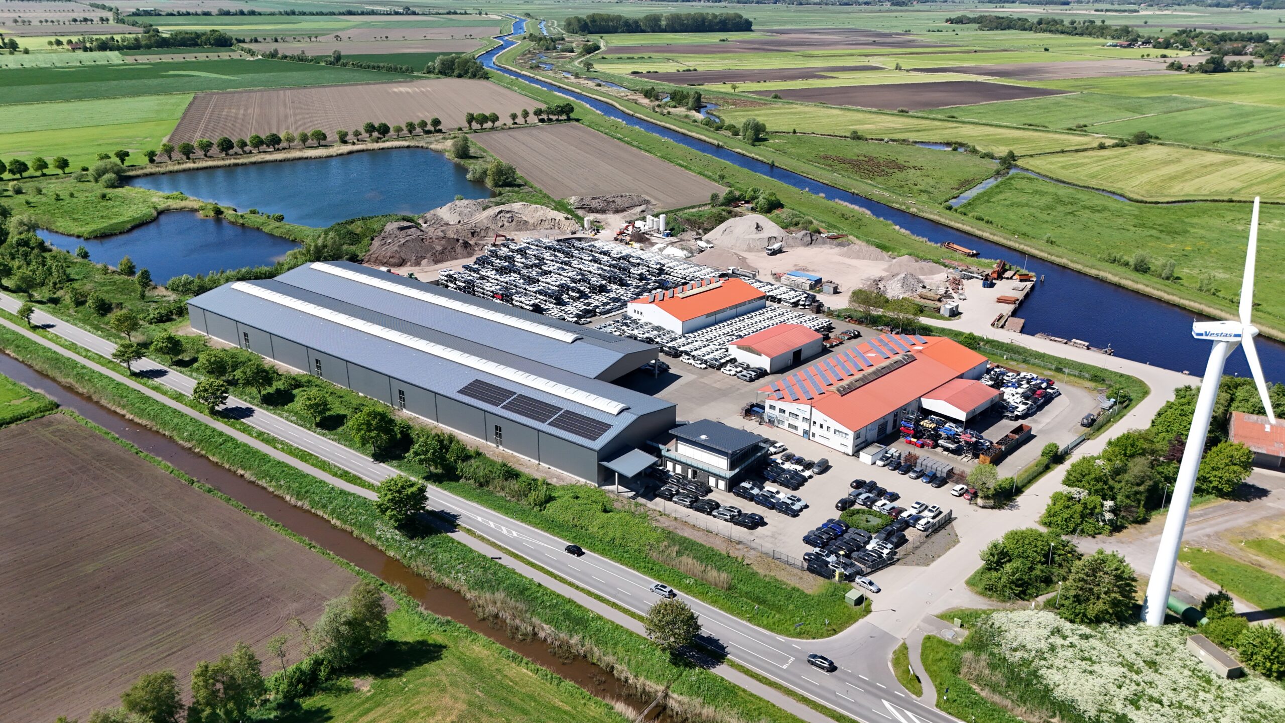 Luftaufnahme des RETEK-Standorts Bangsteder Verlaat in Ihlow